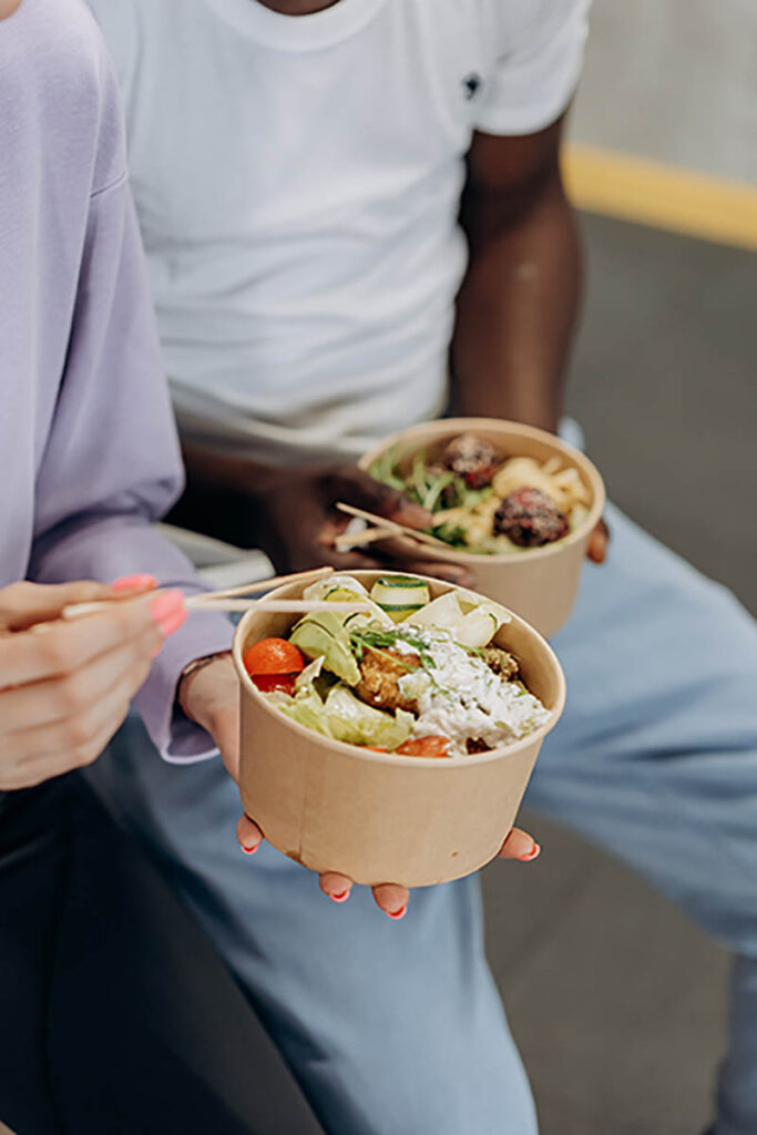 Healthy eating bowl people